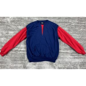 Mister Noah Sweatshirt Mens 42 Blue Red Vintage Colorblock Quarter Zip Pullover